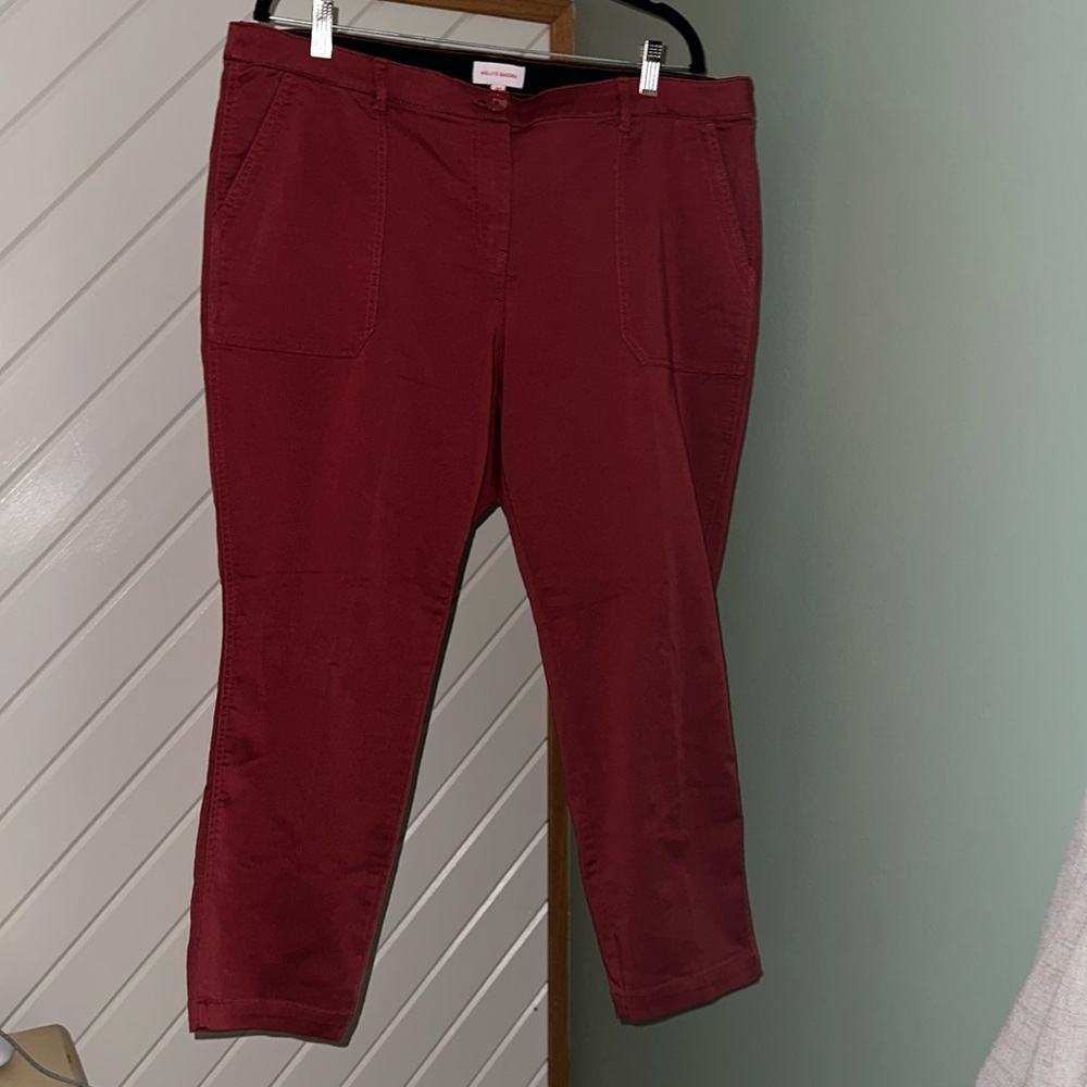 Like new woman’s dark rust colored pants! Size 18w. Molly and Isadora brand